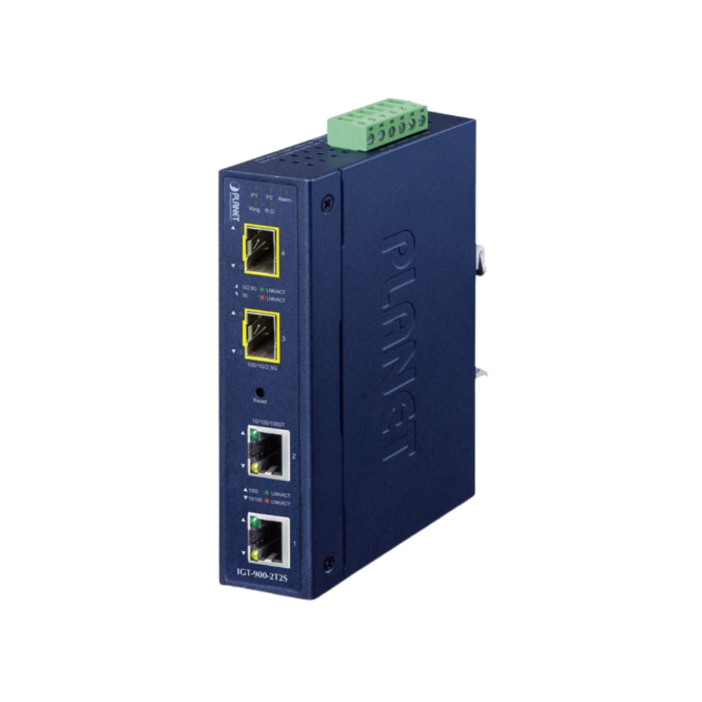 Industrial 2-Port 10/100/1000T + 2-Port 100/1000/2500X SFP Managed Media Converter