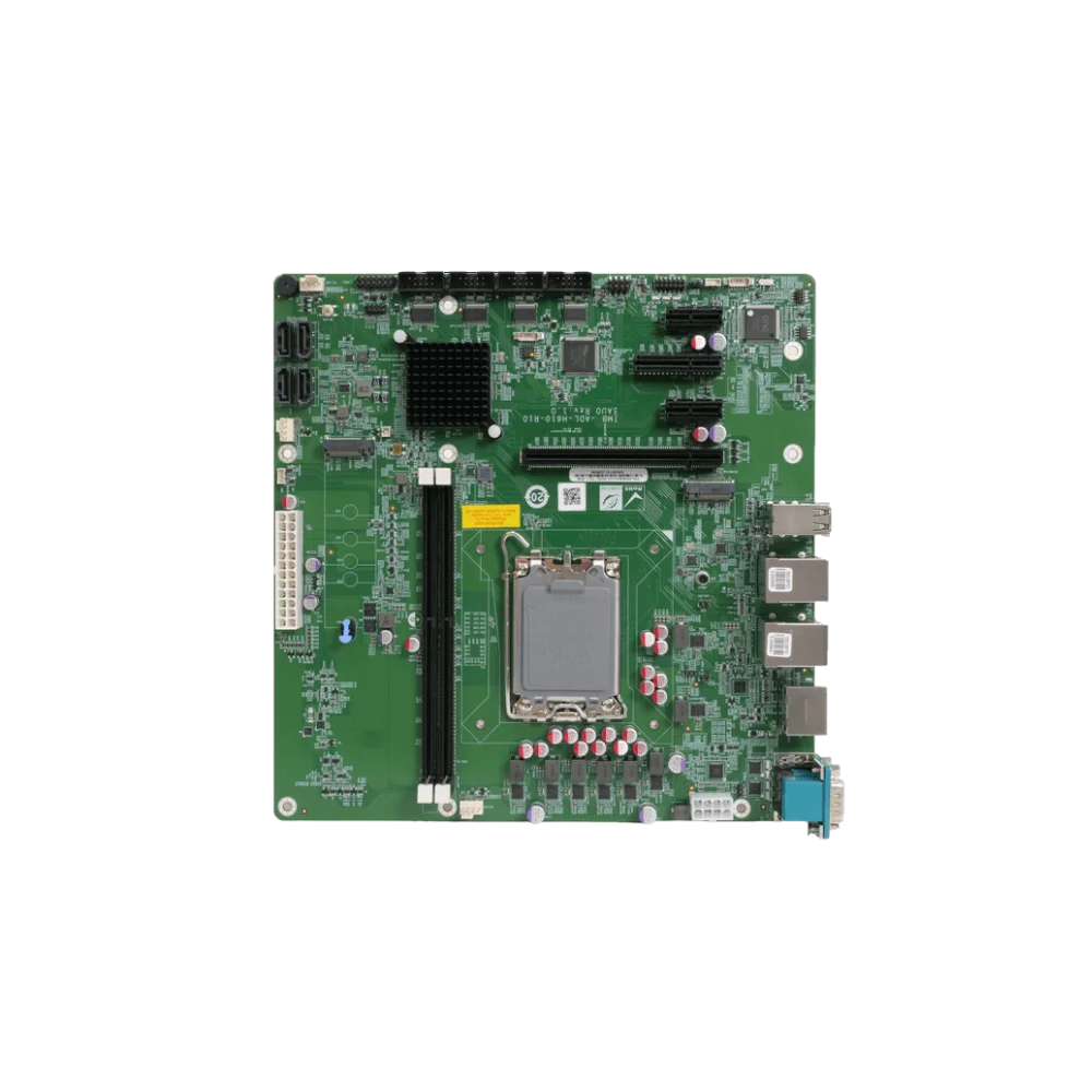 IMB-ADL-H610
"micro ATX motherboard supports LGA1700 Intel® 12th/13th Generation Core™ i9/i7/i5/i3, Pentium® and Celeron® processor, DDR4, Triple independent displays, dual LAN, USB 3.2, SATA 6Gb/s and RoHS"