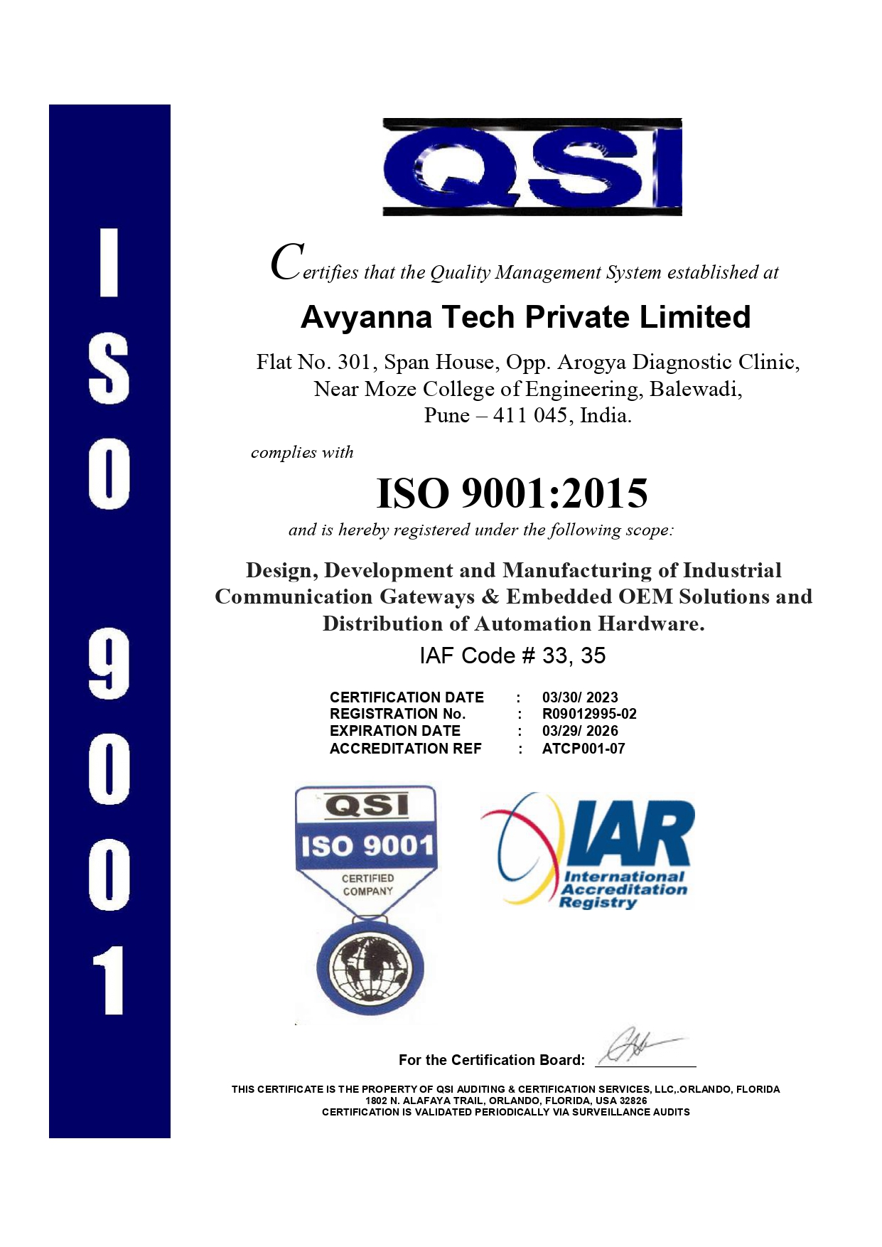 ISO Certificate