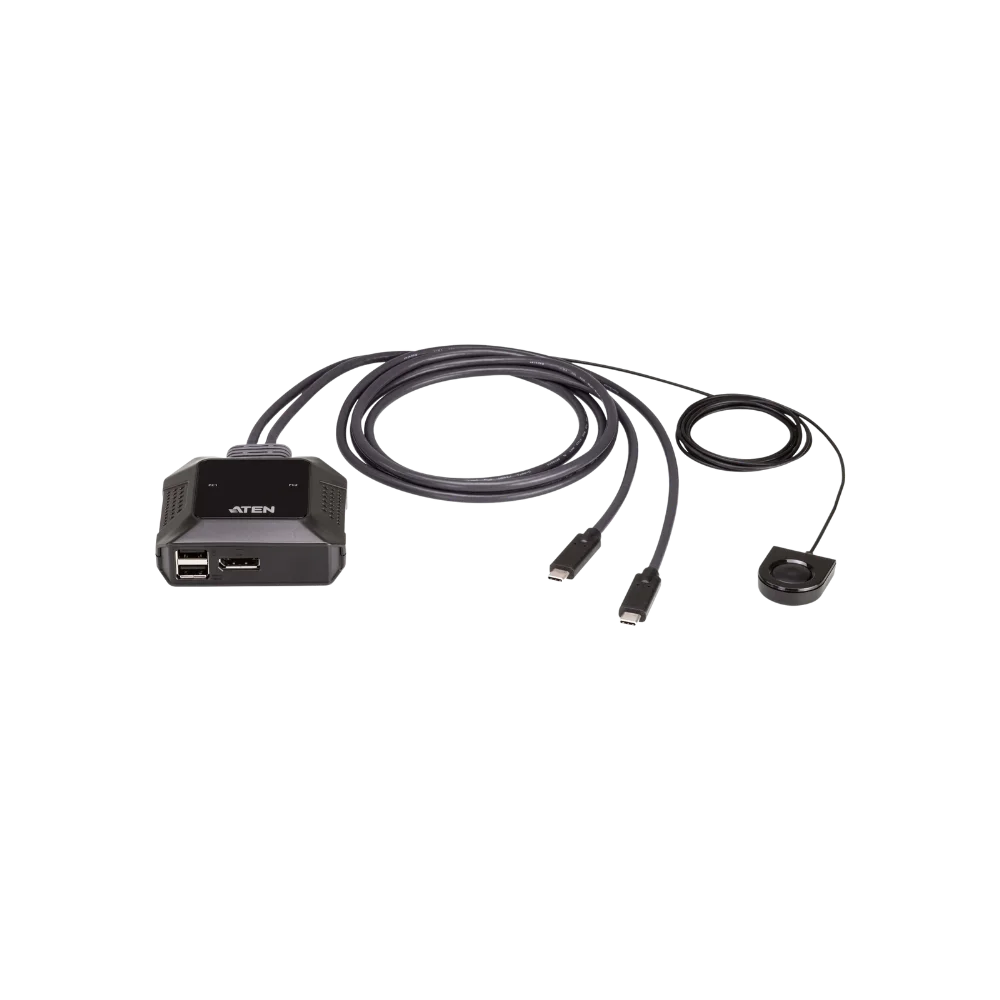 US3312
2-Port 4K DisplayPort USB-C Cable KVM Switch with Remote Port Selector